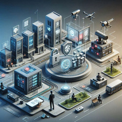 Современная инфографика об интернет-цензуре и цифровой конфиденциальности с использованием VPN, шифрования и слежки, изображение, сгенерированное искусственным интеллектом - yuyu