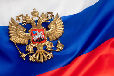 Герб на фоне российского флага - sergeycanon