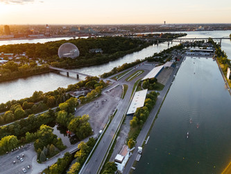 24 мая 2025 года. вид с вертолета на трассу формулы-1 имени жиля вильнева в монреале. квебек, канада - EOS_Canon