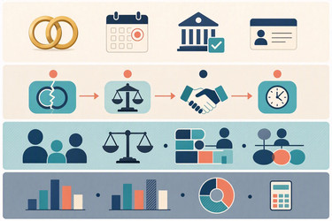подробная инфографика по семейному праву с описанием брака, развода, опеки и алиментов на ребенка, изображение, сгенерированное искусственным интеллектом - yuyu