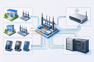 Современная инфографика технологии smart grid с усовершенствованным измерением и реагированием на запросы, изображение, сгенерированное искусственным интеллектом - yuyu
