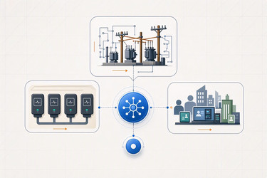 Современная инфографика технологии smart grid с усовершенствованным измерением и реагированием на запросы, изображение, сгенерированное искусственным интеллектом - yuyu