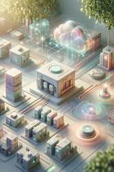Современная инфографика технологии smart grid с усовершенствованным измерением и реагированием на запросы, изображение, сгенерированное искусственным интеллектом - yuyu