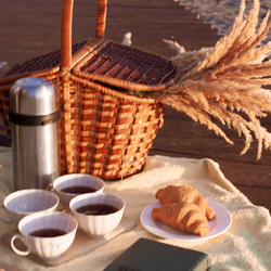 Уютный завтрак на пикнике — чай, выпечка и книга. Cozy Picnic Breakfast — Tea, Pastries and a Book - Pilipanastasia