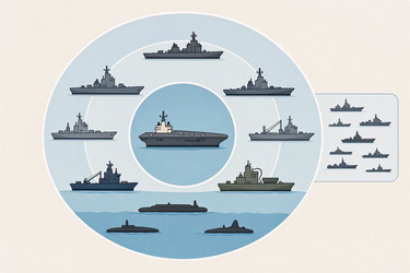 современная инфографика состава военно-морского флота с указанием типов кораблей и авианосной ударной группы, изображение, сгенерированное искусственным интеллектом - yuyu