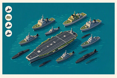 современная инфографика состава военно-морского флота с указанием типов кораблей и авианосной ударной группы, изображение, сгенерированное искусственным интеллектом - yuyu