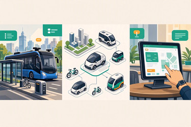 полная инфографика общественного транспорта будущего с автономными транспортными средствами и интеллектуальной мобильностью, изображение, сгенерированное искусственным интеллектом - yuyu