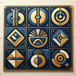 набор смелых геометрических значков дыхательных техник пранаямы с абстрактными символами легких и дыхания, изображение, сгенерированное искусственным интеллектом - yuyu