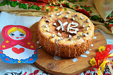 Домашний пасхальный кулич с буквами ХВ, русская матрешка - svetaliya