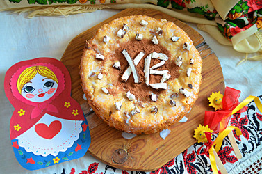 Домашний пасхальный кулич с буквами ХВ, русская матрешка - svetaliya