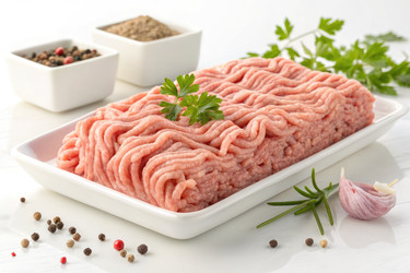 свежий мясной фарш с зеленью и специями, готовый к приготовлению на кухне - RomanZ