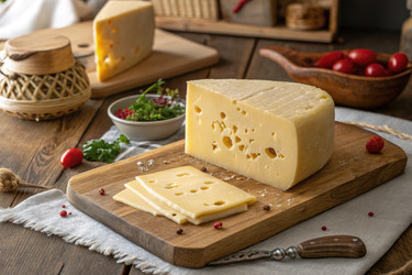 вкусный сыр на деревянной доске, приготовленный из свежих ингредиентов и оформленный в деревенском стиле - RomanZ