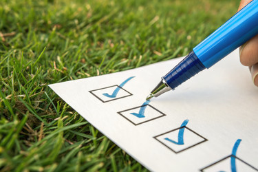 проверяю задания по контрольному списку, сидя на зеленой траве - RomanZ