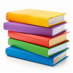красочные книги, сложенные стопкой на белом фоне, способствуют обучению - yliv