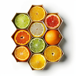 нарезанные цитрусовые в виде сот - yliv
