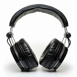 черные наушники на белом фоне - yliv