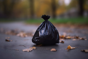 загрязнение общественного парка пластиковым пакетом для какашек. генеративный контент - yliv