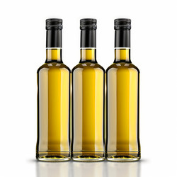три бутылки оливкового масла, стоящие на белом фоне - yliv