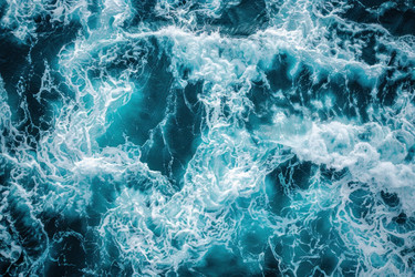 темно-синяя океанская вода с белыми пенящимися волнами, создающими потрясающие узоры - yliv