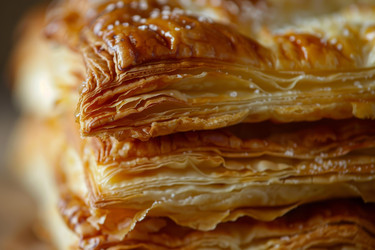вкуснейшее слоеное тесто золотистого цвета, слоеное и посыпанное кристалликами сахара - yliv