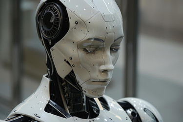 человекоподобный робот, демонстрирующий искусственный интеллект и глубокое обучение - yliv