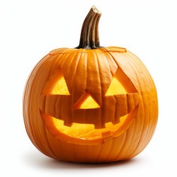 Хэллоуин тыквенный фонарь jack o, светящийся на белом фоне - yliv