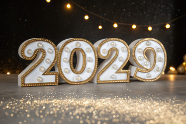 декоративные номера для празднования нового 2029 года с подсветкой и блестками - RomanZ