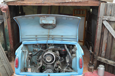 MOSCOW - MAR 9, 2015: Zaporozhec, rear-passenger compact car, open - paha_l