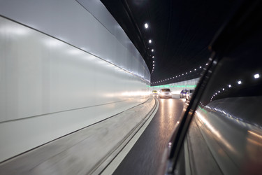 Movement in car inside tunnel of modern city - paha_l