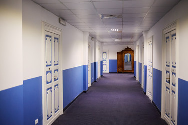 GENOA, ITALY - AUG 6, 2016: Interior of corridor in Hotel Mediterranee - paha_l