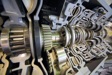 Modern big difficult shiny transmission for bus at - paha_l