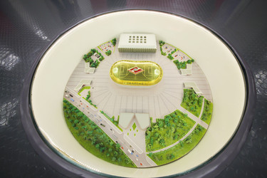MOSCOW - DEC 25, 2014: Small model of new Spartak stadium. Stadium - paha_l