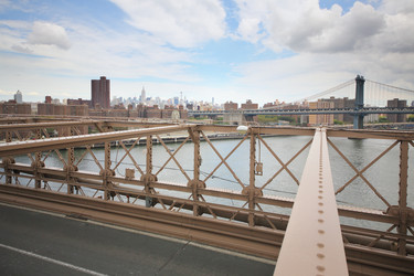 Metal construction of the Brooklyn Bridge with the - paha_l