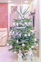 Christmas tree in living room with toy statuettes - paha_l