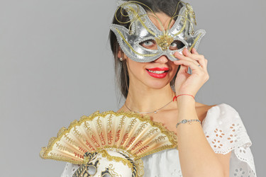 Half-lengthl portrait of young woman in carnival - paha_l