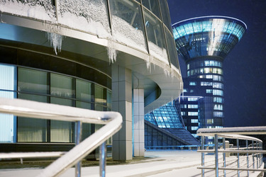 RUSSIA, KRASNOGORSK - DEC 12, 2014: Governor Tower with a helipad on - paha_l