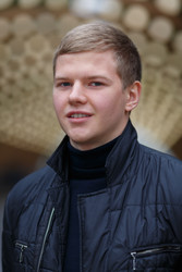 Portrait of young blond man on background of - paha_l