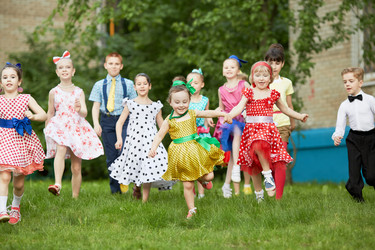 Group of eleven children dressed in dance suits - paha_l