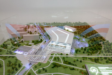 MOSCOW - OCT 30, 2014: Model of multi-level parking at exhibition city - paha_l