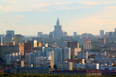 панорама города москвы, вид на жилой комплекс - paha_l