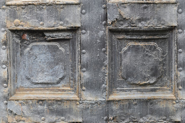 Metal vintage door with peeling paint and with - paha_l