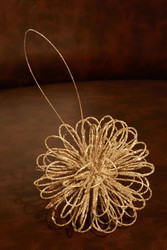 Golden christmas decoration on leather armchair - paha_l
