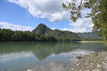 река катунь, протекающая среди алтайских гор, россия - alkir