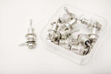 Iron zener diodes in a box. High‑power diodes. Old semiconductors - LushchikovValeriy