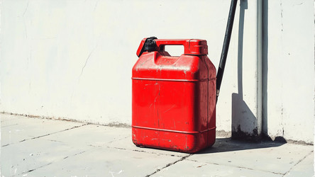 No Fuel Sign at Petrol Station with Plastic Can – Oil Supply Problem Illustration for News Graphics, Social Media Post or Crisis Web Banner - Nik.Alex