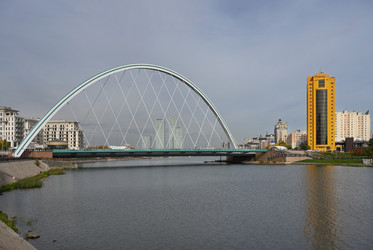 мост караеткель через реку ишим в астане, казахстан - alkir