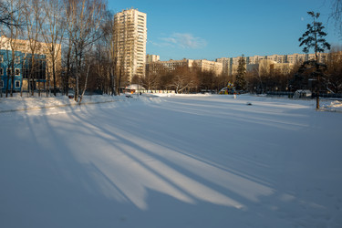 Нижний Лианозовский пруд. В Лианозовском парке культуры и отдыха зимним днем - kostya6969