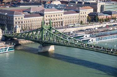 Liberty Bridge or Freedom Bridge in Budapest, Hungary - gumbao