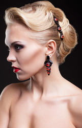 Blonde woman on dark background - Serg Zastavkin