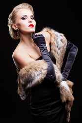 Blonde woman in black dress - Serg Zastavkin